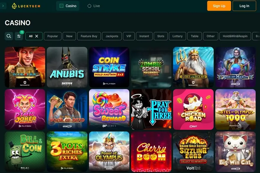 Luckygem Casino – Slots en live spellen met echt geld image 3