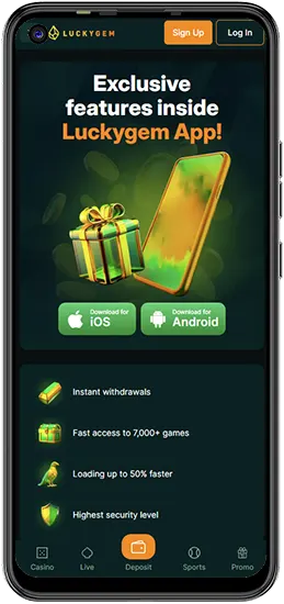 Mobiele versie van Luckygem Casino